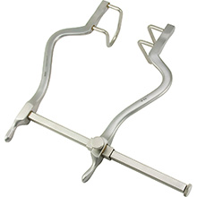 MILTEX Pediatric GOSSET Retractor, 3-1/2" (90mm) Spread, 3/4" (19mm) Wide x 1-3/8" (35mm) Deep and 1" (26.5mm) Wide x 1-3/8" (35mm) Deep Blades. MFID: 11-404