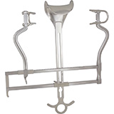 MILTEX BALFOUR Abdominal Retractor, 7" (180mm) Spread, 4 Fenstrated Side Blades, 2 Solid Center Blades. MFID: 11-432