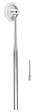 MILTEX RABINER Neurological Hammer 9-1/4" (235mm), with Brush and Needle (Screw Into Handle), Chrome. MFID: 1-222