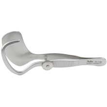 MILTEX SNELLEN Entropium Forceps, 3-7/8" (97.5mm), Right, Solid Plate and Ring 1-3/8" (36mm) Wide. MFID: 18-1162