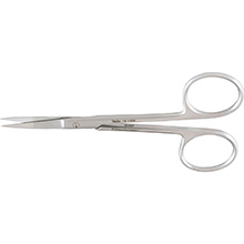 MILTEX Iris Scissors, 4-1/8" (104mm), Straight, 1-1/4" (32mm) Blades, Heavy Pattern. MFID: 18-1404