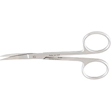 MILTEX Iris Scissors, 4" (103mm), Curved, 1-1/4" (32mm) Blades, Heavy Pattern. MFID: 18-1405