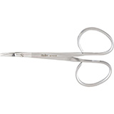 MILTEX Iris Scissors, 3-3/4" (9.5 cm), curved, miniature pattern with 4 mm blades, Ribbon Type Handle. MFID: 18-1418