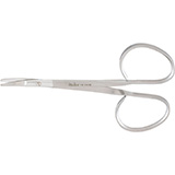 MILTEX Iris Utility Scissors, 3-7/8" (98.5mm), Curved Blunt Blades, 21.5mm Long, Ribbon Type Handle. MFID: 18-1419