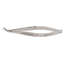 MILTEX CASTROVIEJO Corneal Section Scissors, 4-1/4" (108mm), left, inner blade 1 mm longer, blunt tips. MFID: 18-1562