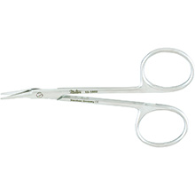 MILTEX AEBLI Corneal Scissors, 4" (10.2 cm), angled on flat, right. MFID: 18-1602