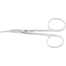 MILTEX AEBLI Corneal Scissors, 4" (10.2 cm), angled on flat, left. MFID: 18-1604