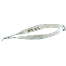MILTEX VANNAS Capsulotomy Scissors, 3-1/4" (8.3 cm), angled to side, extra delicate sharp points. MFID: 18-1623