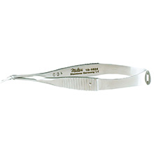 MILTEX VANNAS Scissors, 3-1/4" (8.3 cm), angled on flat, extra delicate sharp points. MFID: 18-1624