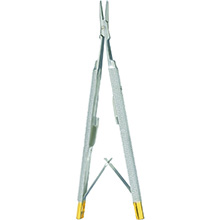 MILTEX CASTROVIEJO Needle Holder, 4-7/8" (125mm), Tungsten Carbide Tips, with Lock, Delicate Jaws. MFID: 18-1816TC