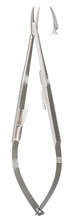 MILTEX CASTROVIEJO Needle Holder, 5-1/2" (140mm), curved, smooth jaws with lock. MFID: 18-1832