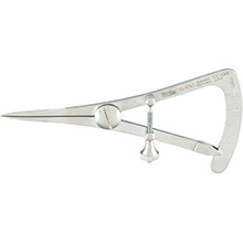 MILTEX CASTROVIEJO Caliper, 3-1/4" (83mm), Straight, graduated from 0 to 20mm. MFID: 18-650