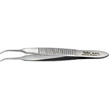 MILTEX VON GRAEFE Eye Dressing Forceps, 2-7/8" (72mm), curved, serrated. MFID: 18-818