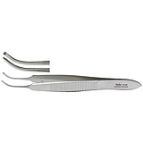 MILTEX VON GRAEFE Iris Forceps, 2-7/8" (72mm), curved, 1 X 2 teeth. MFID: 18-820