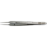 MILTEX BONN Micro Suturing Forceps, 3-3/4" (9.5 cm), 1 X 2 teeth, 0.12 mm, tying platform. MFID: 18-836