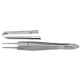 MILTEX CASTROVIEJO Suturing Forceps, 3-7/8" (99mm), 1x2 0.5mm Teeth, with Tying Platform. MFID: 18-952