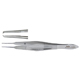 MILTEX CASTROVIEJO Suturing Forceps, 4-1/4" (107mm), 1x2 Teeth, 0.6mm Wide at Tip, with Tying Platform. MFID: 18-954