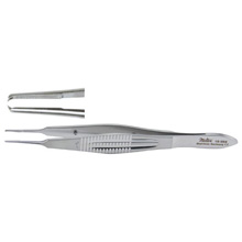 MILTEX CASTROVIEJO Suturing Forceps, 4-1/4" (107mm), 1x2 Teeth, 0.6mm Wide at Tip, with Tying Platform. MFID: 18-954