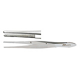 MILTEX BONNACOLTS Utility Forceps, 4" (10.2 cm), longitudinal serrations with cross serrations on tip, 1.2 mm wide with tapered tips. MFID: 18-971