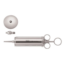 MILTEX Metal Ear Syringe, with one short bulbous, one tapered tip, 3 ounce (.09 liter). MFID: 19-382