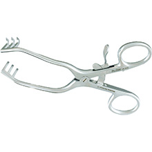 MILTEX SCHUKNECHT Postauricular Retractor, 3 X 3 teeth, 3" (7.6 cm) opening. MFID: 19-655