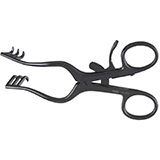 MILTEX WULLSTEIN Endaural Retractor, 3 X 3 sharp teeth, ebony non-glare finish. MFID: 19-660