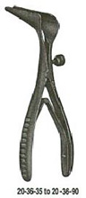 MILTEX COTTLE Septum Speculum, 5-1/8" (130mm), 3" (75mm) long narrow tapered blades, hinged double spring, side adjusting screw, Ebony Finish finish. MFID: 20-36-75