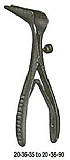 MILTEX COTTLE Septum Speculum, 5-1/8" (130mm), 3-1/2" (90mm) long narrow tapered blades, hinged double spring, side adjusting screw, Ebony Finish. MFID: 20-36-90