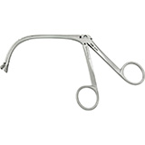 MILTEX KING Adenoid Punch Forceps, 4-11/32" (11 cm) shaft, no. 1, triangular, 6 mm upper jaw 7 mm lower basket, strong curve. MFID: 20-930
