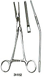 MILTEX DEBAKEY Patent Ductus and Peripheral Vascular Clamp, 7-1/2" (192mm), angled, 32mm jaw. MFID: 24-1152