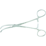 MILTEX DEBAKEY Peripheral Vascular Clamp, 6-1/4" (157mm), Curved, jaw length 1-5/8" (40mm). MFID: 24-1200