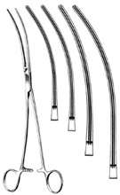 MILTEX DEBAKEY Aortic Aneurysm Clamp, 10" (25.4 cm), slightly curved jaws 7.5 cm. MFID: 24-1400