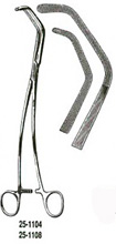 MILTEX SATINSKY Vascular Clamp for Vena Cava, 6" (155mm), Pediatric Size, Inside Jaws, Length 32.5mm x 7.5mm Width. MFID: 25-1108