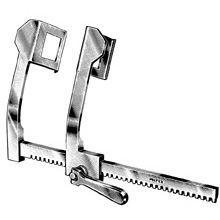 MILTEX FINOCHIETTO Rib Spreader, 10-1/2" (265mm) Spread, Blades 2-1/4" (56mm) Deep x 2-5/8" (66mm) Wide, Original Model, Standard Size, Curved Arms. MFID: 25-132