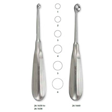 MILTEX BRUNS Bone Curette, 6-3/4" (169mm), Round Cup, 11.8mm Diameter, Size 4. MFID: 26-1656