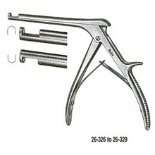 MILTEX SCHLESINGER Cervical Rongeur, thin tips, 6" (15.2 cm) shaft, up-bite, 3 mm. MFID: 26-326