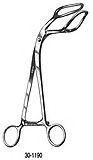 MILTEX SOMER Uterine Elevating Fopceps, 9" (22.9 cm), curved jaws. MFID: 30-1190