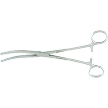 MILTEX PEAN Hysterectomy Forceps, 9" (22.9 cm), curved, with longitudinal serrations. MFID: 30-1805