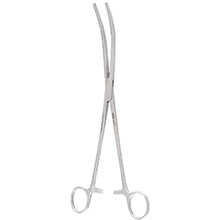 MILTEX PEAN Hysterectomy Forceps, 10-1/4" (26 cm), curved with longitudinal serrations. MFID: 30-1815