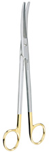 MILTEX Z-Type Hysterectomy/Parametrium Scissors, 12" (30.5cm) Slight Curve, Carb-N-Sert Blades. MFID: 30-2109TC