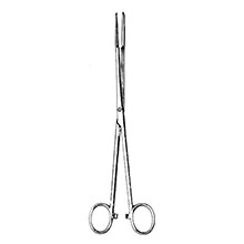 MILTEX MAIER Uterine Dressing Forceps, 10" (25.4 cm), straight, ratchet, serrated jaws 5 X 30 mm. MFID: 30-850