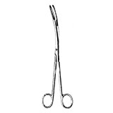 MILTEX MAIER Uterine Dressing Forceps, 10" (25.4 cm), curved, ratchet, serrated jaws 5 X 30 mm. MFID: 30-855