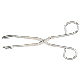 MILTEX Utility-Sterilizer Forceps, 10-3/4" (275mm), Curved, Serrated Jaws, Ring Handles. MFID: 3-26