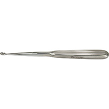 MILTEX Dermal Curette, 6-1/4" (160mm), oval spoon, size 2: 4.8mm x 7.6mm. MFID: 33-14