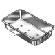 MILTEX Flash Autoclaving Pan 9" X 5" X 2" (22.9 X 12.7 X 5.1 cm), perforated bottom & safety handle. MFID: 3-400