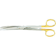 MILTEX MAYO Dissecting Scissors, 6-3/4" (172mm), Curved, Standard Beveled Blades, Carb-N-Sert. MFID: 5-126TC