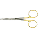 MILTEX KAYE Dissecting Scissors, 4-1/2" (114mm), tungsten carbide, curved, blunt points, one serrated blade. MFID: 5-269TC