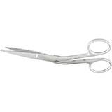 MILTEX KNOWLES Bandage Scissors, 5-1/2" (140mm), shank angled on side, serrated blade. MFID: 5-561
