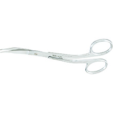 MILTEX GOLDMAN-FOX Scissors, 5" (127mm), Double Curved, One Serrated Blade. MFID: 5D-322