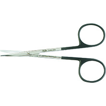 MILTEX METZENBAUM Scissors, 4-1/2" (115mm), SuperCut, curved, delicate, one serrated blade. MFID: 5-SC-284